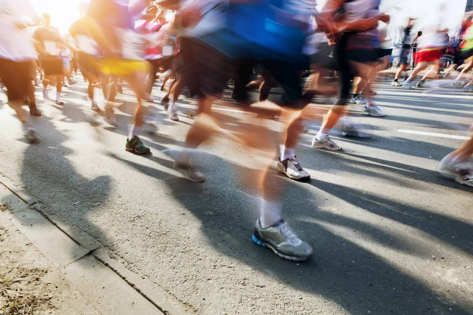Marathon runners in motion. Running